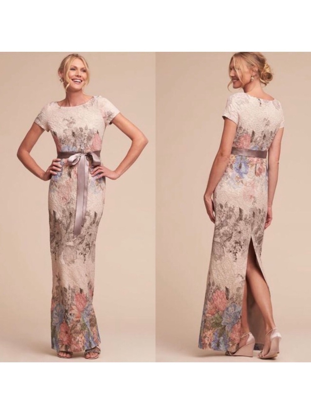 Adrianna Papell Floral Textured Sheath Dress Size 4P